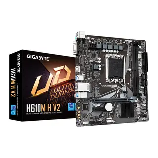 GIGABYTE H610M H V2, rev.1.0, 2xDDR5, M.2, D-SUB, HDMI, 12-13.14.Nesil, LGA1700 Soket, Anakart