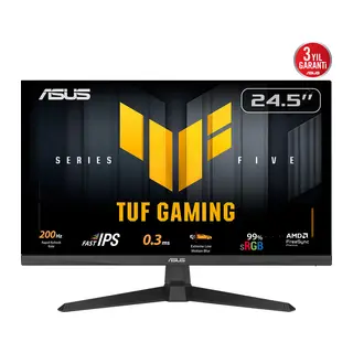 ASUS TUF GAMING VG259Q5A 24,5" 0.3ms, 200Hz, Full HD, DP, 2xHDMI, Hoparlör, IPS Panel, ELMB Sync Premium, GAMING Monitör