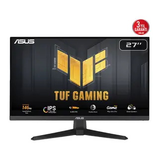 ASUS TUF GAMING VG279QE5A 27" 1ms, 146Hz, Full HD, DP, HDMI, Hoparlör, Fast IPS LED, Düşük Mavi Işık, FreeSync Premium, GAMING Monitör