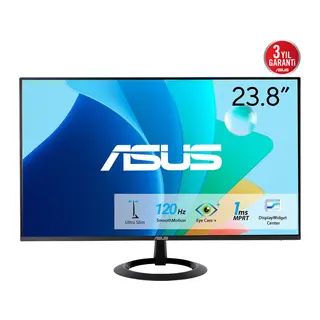 ASUS VZ249HG 23.8" 1ms, 120Hz, Full HD, HDMI, D-Sub, IPS LED, Adaptive Sync, Mavi Işık Filtresi, Care Plus, Monitör
