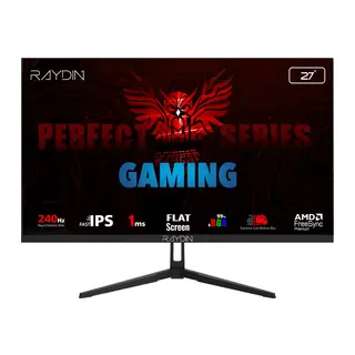 RAYDIN EC27DFI-240HZ, 27", 1ms, 240Hz, Full HD, 350 nits, HDMI, DP, IPS LED, Flat, Frameless, FreeSync Gaming Monitör