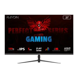 RAYDIN MM27DFI-180HZ, 27", 1ms, 180Hz, Full HD, 300 nits, HDMI, DP, IPS LED, Flat, Frameless, FreeSync Gaming Monitör