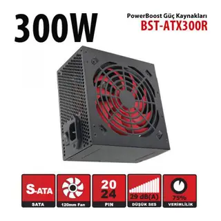 PowerBoost BST-ATX300R 300W, Sata, 12cm Fan, BOX PSU