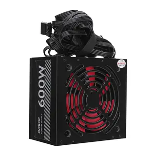 EVEREST EPS-600A, Peak 600W, 12cm Fan, ATX, Aktif PFC, GAMING Power Supply (PSU) Bulk
