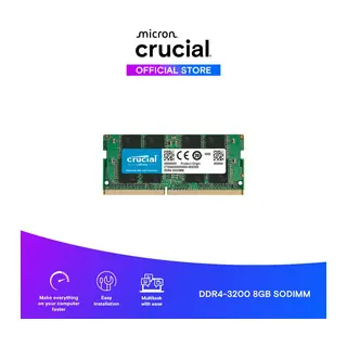 CRUCIAL CT8G4SFRA32A, 8Gb, 3200Mhz, DDR4, CL22, 1.2V, SODIMM, Notebook RAM (By Micron)