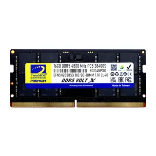 TwinMOS TMD516GB4800S40, 16GB, DDR5, 4800MHz, CL40, 1.1V Notebook Ram
