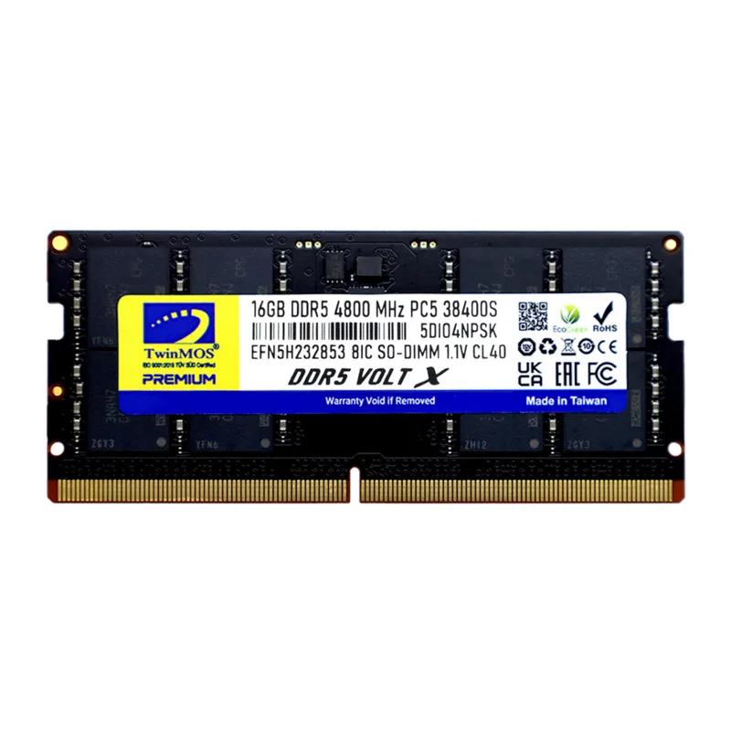 TwinMOS TMD516GB4800S40, 16GB, DDR5, 4800MHz, CL40, 1.1V Notebook Ram
