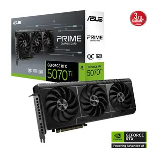 ASUS PRIME-RTX5070TI-O16G, 16Gb, 256Bit, GDDR7, 1xHDMI, 3xDP GAMING Ekran Kartı