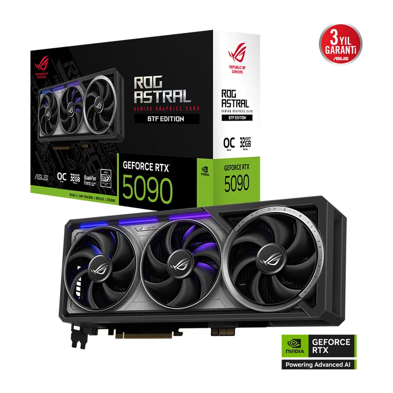 ASUS ROG-ASTRAL-RTX5090-O32G-BTF-GAMING, 32Gb, 512Bit, GDDR7, 2xHDMI, 3xDP GAMING Ekran Kartı