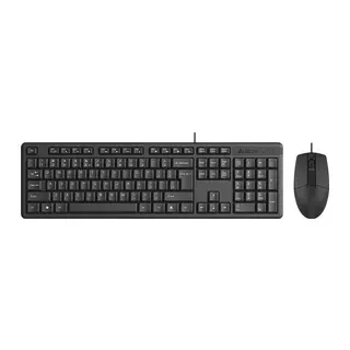 A4 TECH KR-3330S, Siyah, USB Kablolu, Türkçe Q, Multimedya, Klavye Mouse Set