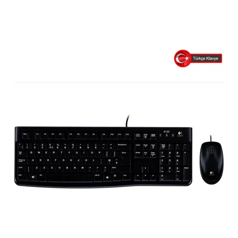 LOGITECH MK120, 920-002560, USB Kablolu, Türkçe Q, Klavye Mouse Set