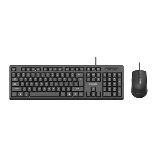 PHILIPS SPT6234B, Siyah, Türkçe Q, USB Kablolu, Klavye Mouse Set