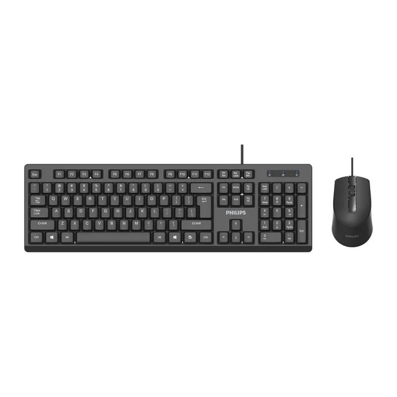 PHILIPS SPT6234B, Siyah, Türkçe Q, USB Kablolu, Klavye Mouse Set