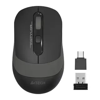 A4 TECH FG10CS AIR2, Grey, SILENT, FSTYLER, 2,4Ghz Kablosuz, USB-C den şarj edilebilir, Optik Mouse, 10-15Metre, 4 Buton, Nano Alıcı