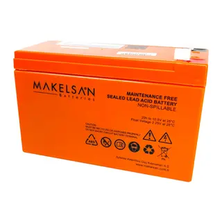MAKELSAN 12V 9Ah, Bakımsız, Kuru Akü. UPS için Uygundur.