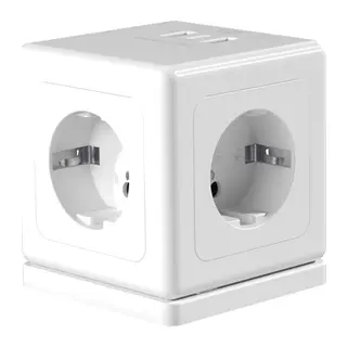 S-LINK PRZ04, 4 Soket, Akım Korumalı Priz, 1x Type-C, 2xUSB 5V, 2Mt Kablo, 306 Joule, Küp Tasarım (Beyaz)