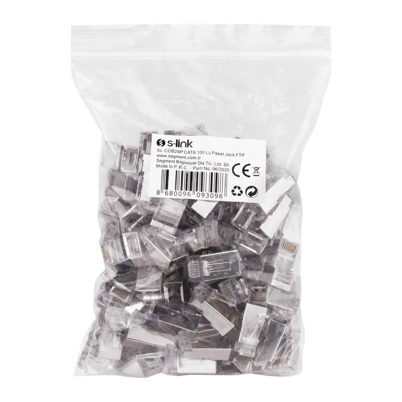 S-LINK SL-COB24P, RJ45, Yeni Nesil JAC, UTP, CAT6, Metal (100lü PAKET)