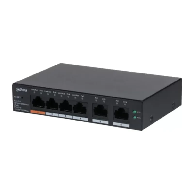 DAHUA CS4006-4GT-60, 4 Port, Gigabit, PoE 60W, 2 Port Uplink, Cloud Yönetilebilir, Switch