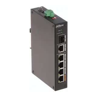 DAHUA PFS3106-4ET-60-V2, 4 Port, Megabit, PoE 60W, 1 Port Gigabit Uplink, 1 Port Gigabit SFP, Yönetilemez, Masaüstü Switch