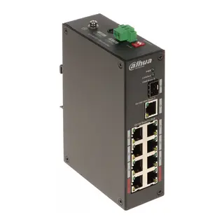 DAHUA PFS3110-8ET-96-V2, 8 Port, Megabit, PoE 96W, 1 Port Gigabit Uplink, 1 Port Gigabit SFP, Yönetilemez, Masaüstü Switch