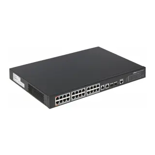 DAHUA PFS4226-24ET-240-V3, 24 Port, MegaBit, PoE 240W, 2 Port GigaBit Uplink, 2 Port GigaBit Combo SFP, Yönetilebilir, Rack Mount Switch