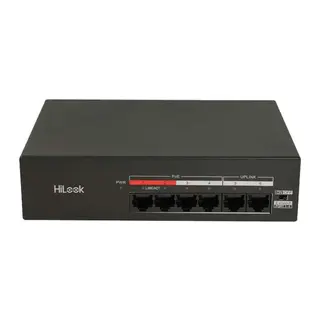 HILOOK NS-0106MP-35(B), 4 Port, Megabit, PoE 35W, 2 Port Megabit Uplink, Yönetilemez, Masaüstü Switch