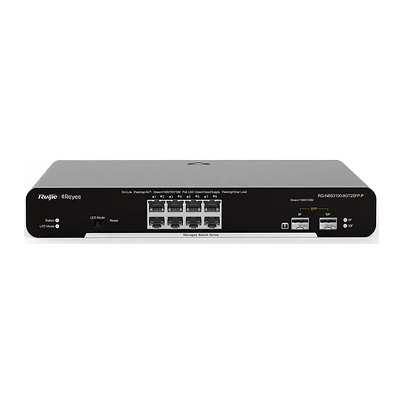 RUIJIE REYEE RG-NBS3100-8GT2SFP, 8 Port, GigaBit, 2Port SFP, L2 Yönetilebilir, Metal Kasa, Masaüstü, Switch