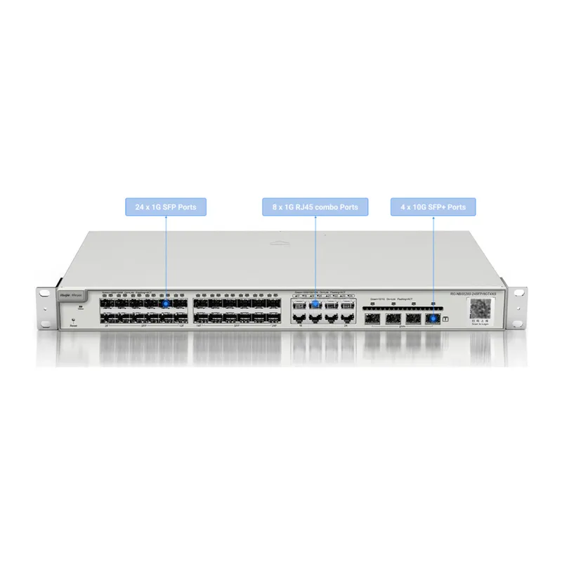 RUIJIE REYEE RG-NBS5200-24SFP/8GT4XS 24 Port 1G SFP, 8x1000 Mbit Combo, 4X10G SFP L2 Yönetilebilir Switch
