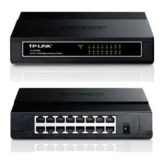 TP-LINK TL-SF1016D, 16 Port, MegaBit, Yönetilemez, Masaüstü Switch