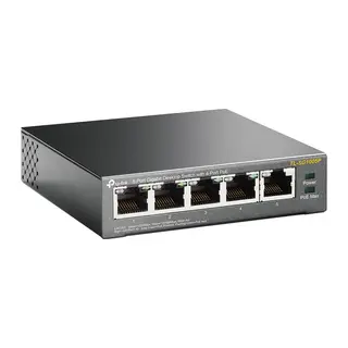 TP-LINK TL-SG1005P, 5 Port, GigaBit, 4 Port PoE 56W, Yönetilemez, Metal Kasa, Masaüstü Switch