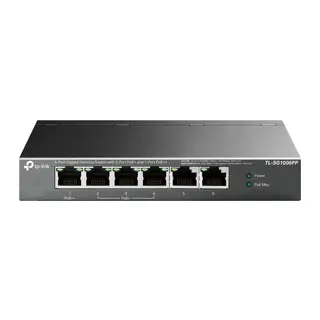 TP-LINK TL-SG1006PP, 6 Port, GigaBit, 4 Port PoE 64W, Yönetilemez, Metal Kasa, Masaüstü Switch