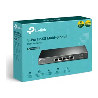 TP-LINK TL-SG105-M2, 5 Port, 2,5Gbps, Multi-GigaBit, Yönetilemez, Metal Kasa, Masaüstü Switch