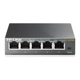 TP-LINK TL-SG105E, 5 Port, GigaBit, Easy Smart, Yönetilebilir, Metal Kasa, Masaüstü Switch