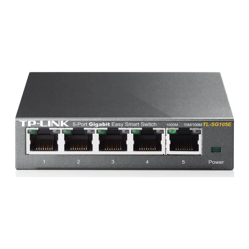 TP-LINK TL-SG105E, 5 Port, GigaBit, Easy Smart, Yönetilebilir, Metal Kasa, Masaüstü Switch