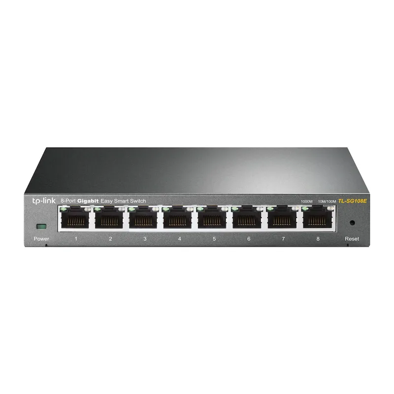 TP-LINK TL-SG108E, 8 Port, GigaBit, Easy Smart, Yönetilebilir, Metal Kasa, Masaüstü Switch