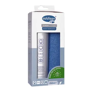 ADDISON 300871, Ekran Temizleyici Sprey 250ml. Microfiber Bez ile Birlikte