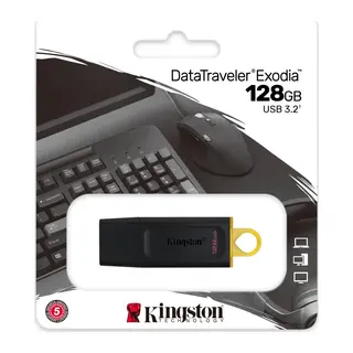 KINGSTON DTX/128GB USB 3.2 Data Traveler Exodia Gen 1 Flash Disk (Siyah - Sarı)