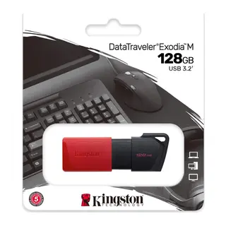 KINGSTON DTXM/128GB USB 3.2 Data Traveler Exodia M Flash Disk (Siyah-Kırmızı)