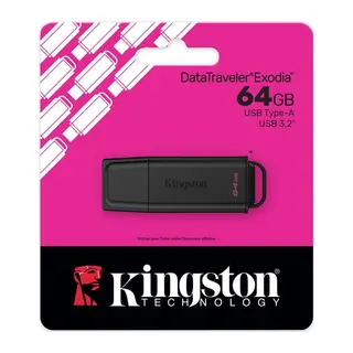 KINGSTON DTXG2/64GB USB 3.2 DataTraveler Exodia Gen 1 Flash Bellek (Siyah)