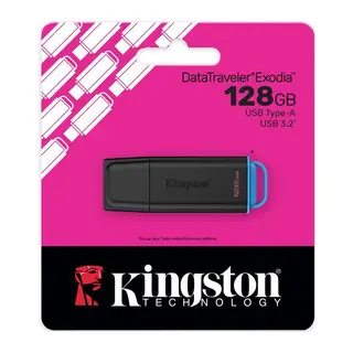 KINGSTON DTXG2/128GB USB 3.2 DataTraveler Exodia Gen 1 Flash Bellek (Siyah-Mavi)