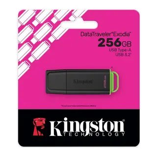 KINGSTON DTXG2/256GB USB 3.2 DataTraveler Exodia Gen 1 Flash Bellek (Siyah-Yeşil)
