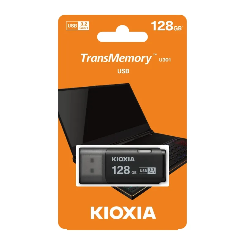 KIOXIA U301K 128GB USB 3.2 Gen1 TransMemory Flash Disk (Siyah)