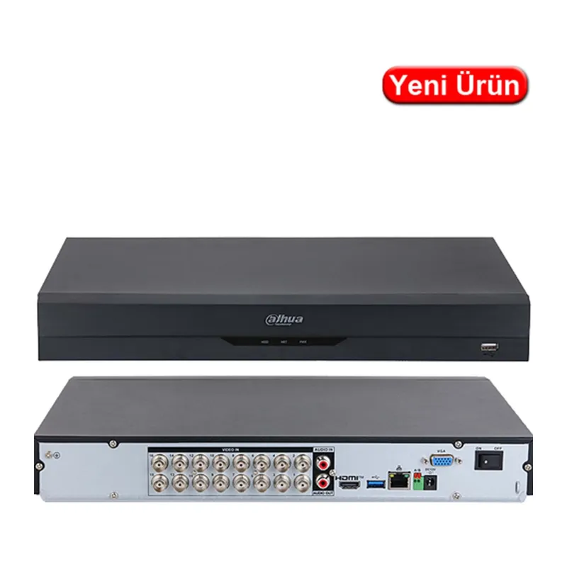DAHUA XVR5216AN-5M-I3, 16 Kanal, 5Mpix H265+, 2 HDD, 5in1 DVR Cihazı