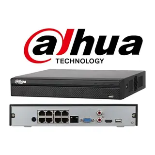 DAHUA NVR2108HS-8P-T, 8Kanal PoE, 8Mpix, H265+, 1 HDD Desteği, 1080P Kayıt, 80Mbps Bant Genişliği, NVR