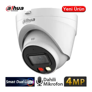 DAHUA IPC-HDW1431V-SA, 4Mpix, 2,8mm Lens, H265+, 30Mt Gece Görüşü, Mikrofonlu, PoE Dome IP Kamera