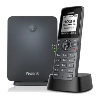 YEALINK W71P, W71H Dect Telefon ile W70B Baz İstasyonu, Kablosuz IP TELEFON, Siyah, 1.8" Siyah Beyaz Ekran, 30 Saat Konuşma, 340 Saat Bekleme