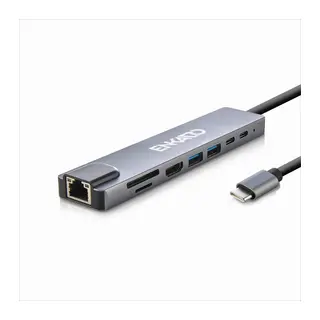 ENKADO EKD-TP42, Type-C to To HDMI, 2PD, 2 USB 2.0 HDMI 4K + SD/TF, Ethernet 100mbs Multi· Hub