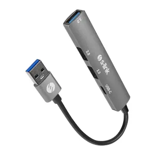 S-LINK SW-U322, USB3.0 to 2xUSB 2.0, 1xUSB 3.0, 1xType-C, Metal, USB HUB