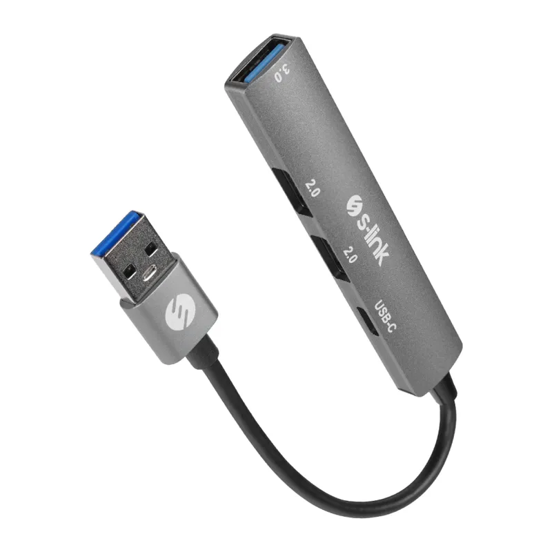 S-LINK SW-U322, USB3.0 to 2xUSB 2.0, 1xUSB 3.0, 1xType-C, Metal, USB HUB