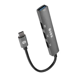 S-LINK SW-U324, Type-C to 3xUSB 2.0, 1xUSB 3.0, Metal, USB HUB
